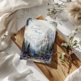 Fairytale Castle Misty Mountain Wedding Kaart