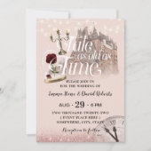 Fairytale Castle Modern Blush Roos Gold Wedding Kaart (Voorkant)