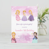 Fairytale Castle Party Kaart voor meisjes (Staand voorkant)