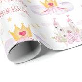 Fairytale Castle Princess Crown and Shoes Kinder Cadeaupapier (Rol Hoek)