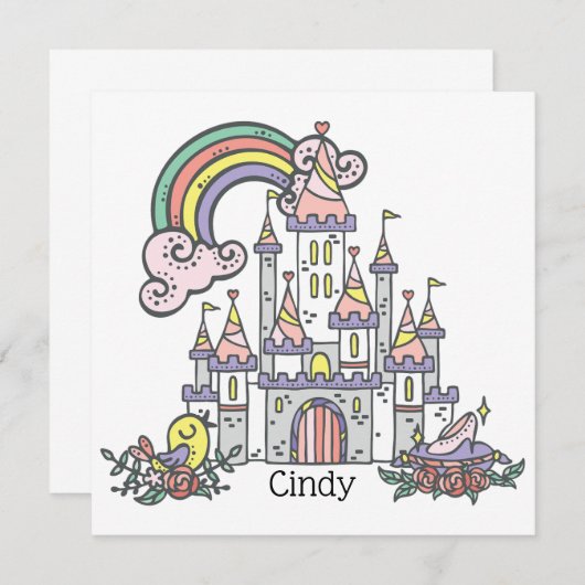 Fairytale Castle Princess Eigen naam (Voorkant / Achterkant)