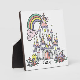 Fairytale Castle Princess Eigen naam Fotoplaat