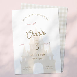 Fairytale Castle Princess Party Invitation Kaart