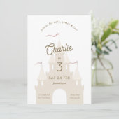 Fairytale Castle Princess Party Invitation Kaart (Staand voorkant)