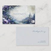 Fairytale Castle Purple Floral Gold Compass Visitekaartje (Voorkant / Achterkant)