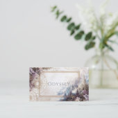 Fairytale Castle Purple Floral Gold Compass Visitekaartje (Staand voorkant)