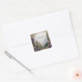 Fairytale Castle Purple Floral Mountain Valley Vierkante Sticker (Envelop)