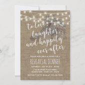 Fairytale Castle Rustic Burlap Rehearsal Dinner Kaart (Voorkant)