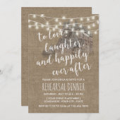 Fairytale Castle Rustic Burlap Rehearsal Dinner Kaart (Voorkant / Achterkant)