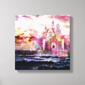 Fairytale Castle Sunrise Canvas Afdruk (Voorkant)