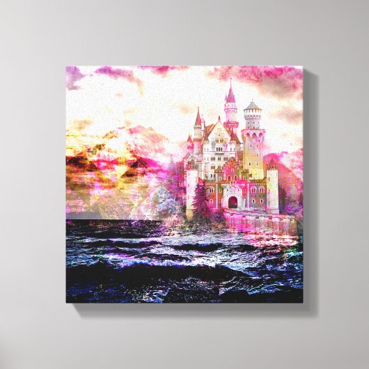 Fairytale Castle Sunrise Canvas Afdruk (Voorkant)