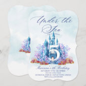 Fairytale Castle Underwater Watercolor Birthday  Kaart (Voorkant / Achterkant)