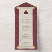Fairytale Castle Wedding All In One Uitnodiging (Binnen)