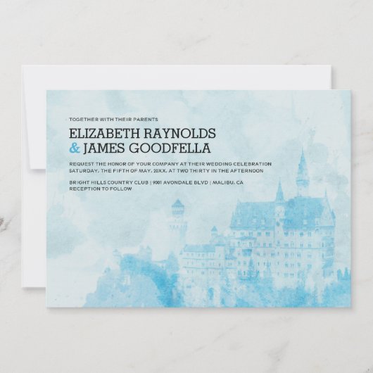 Fairytale Castle Wedding Invitations Kaart (Voorkant)