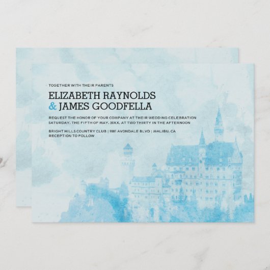 Fairytale Castle Wedding Invitations Kaart (Voorkant / Achterkant)