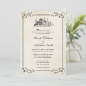 Fairytale Castle Wedding Invitations Kaart (Staand voorkant)