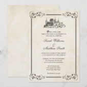 Fairytale Castle Wedding Invitations Kaart (Voorkant / Achterkant)