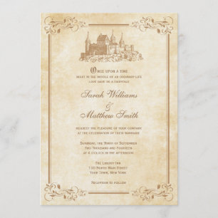 Fairytale Castle Wedding Invitations Kaart