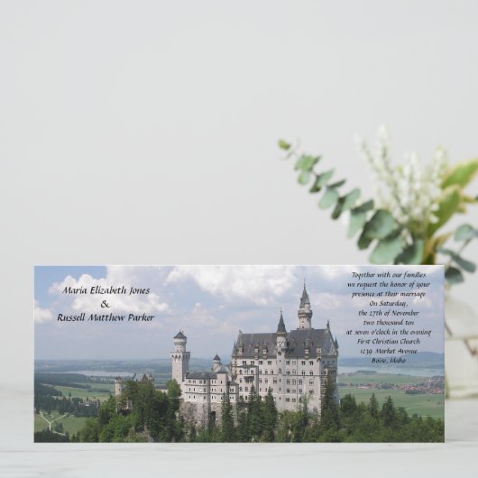 Fairytale Castle Wedding Kaart (Staand voorkant)