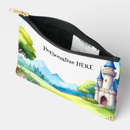 Fairytale Castle Zippered Pouch Accessory Bag Etui (Open)
