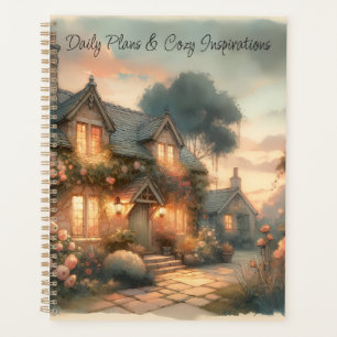 Fairytale Cottage bij zonsondergang met Rozen Planner