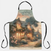 Fairytale Cottage bij zonsondergang met Rozen Schort (Voorkant)