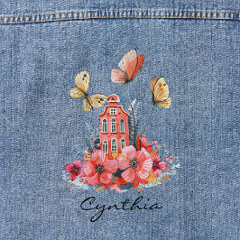 Fairytale Cottage Waterverf Bloemen & Vlinders Denim Jacket