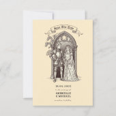 Fairytale Couple Gothic Arch Medieval Wedding Save The Date (Voorkant)