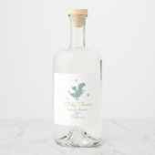 Fairytale Cute Dragon Hartelijk dank Likeurfles Etiket (Voorkant)