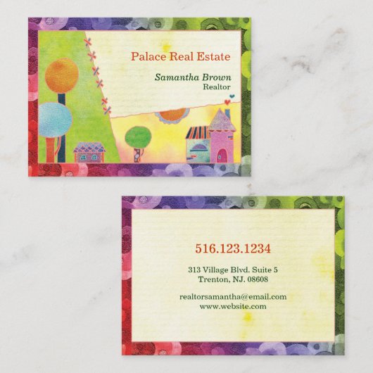 Fairytale dorps Real Estate Realtor Visitekaartje (Voorkant / Achterkant)
