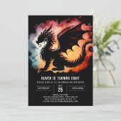 Fairytale Dragon Birthday bewerkbaar Kaart (Staand voorkant)