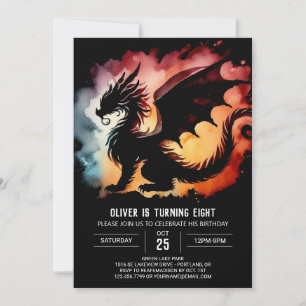 Fairytale Dragon Birthday bewerkbaar Kaart