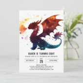 Fairytale Dragon Birthday Digitaal Kaart (Staand voorkant)