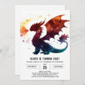 Fairytale Dragon Birthday Digitaal Kaart (Voorkant / Achterkant)