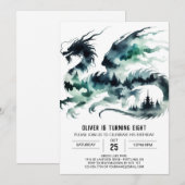 Fairytale Dragon Birthday DIY Kaart (Voorkant / Achterkant)