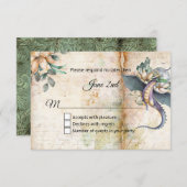 Fairytale Dragon Weddenschap RSVP Kaartje (Voorkant / Achterkant)