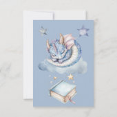 Fairytale Dreamy Blue Dragon Baby Shower Bedankkaart (Achterkant)