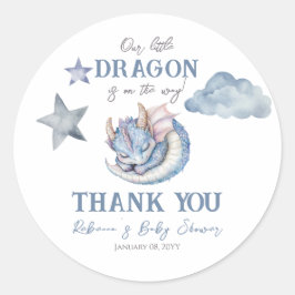 Fairytale Dreamy Dragon Baby Shower Ronde Sticker