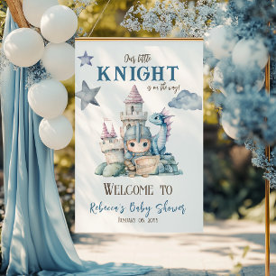Fairytale Dreamy Dragon Knight Baby shower Welkom Poster