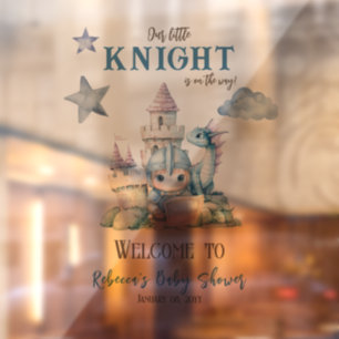 Fairytale Dreamy Dragon Knight Baby shower Welkom Raamsticker