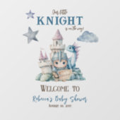 Fairytale Dreamy Dragon Knight Baby shower Welkom Raamsticker (Vel)