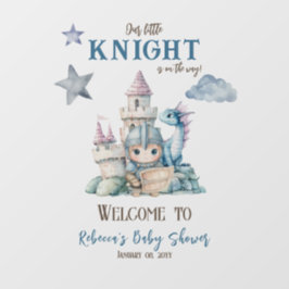 Fairytale Dreamy Dragon Knight Baby shower Welkom Raamsticker
