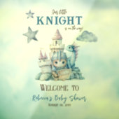 Fairytale Dreamy Dragon Knight Baby shower Welkom Raamsticker (Vel 3)