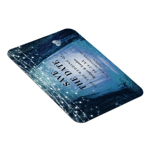 Fairytale Enchanted Forest Blue Save Date Magneet (Rechterzijde)