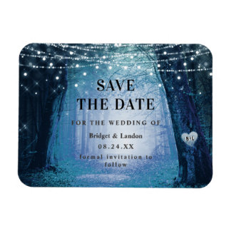 Fairytale Enchanted Forest Blue Save Date Magneet