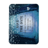 Fairytale Enchanted Forest Blue Save Date Magneet (Verticaal)