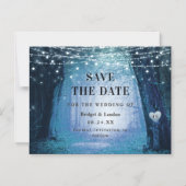 Fairytale Enchanted Forest Blue Save Date Magnetische Uitnodiging (Voorkant)