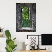 Fairytale 'Fake' Stone Window met Uitzicht van Flo Poster (Thuiskantoor)