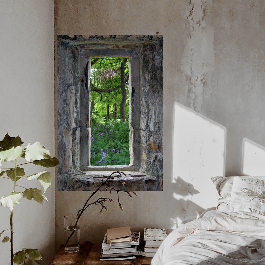 Fairytale 'Fake' Stone Window met Uitzicht van Flo Poster