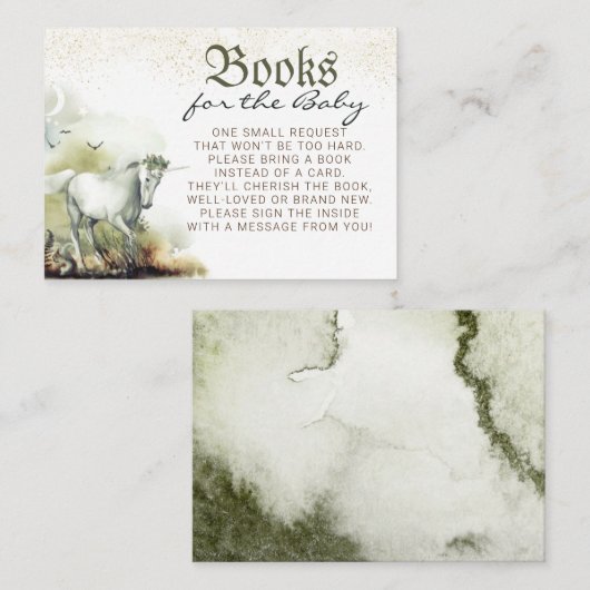 Fairytale Fantasy Baby shower Books Request Informatiekaartje (Voorkant / Achterkant)